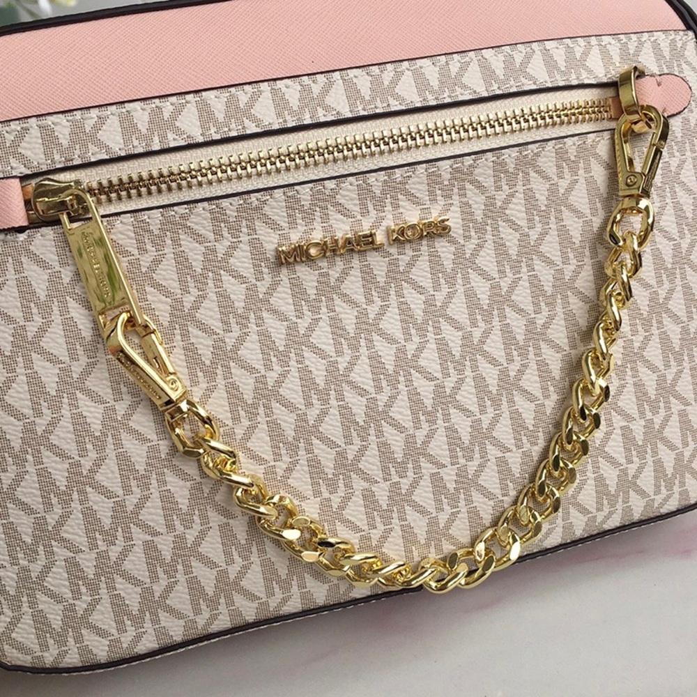 Michael Kors Jet Set Vanilla Blush Zip Crossbody Bag - Picture 6 of 8